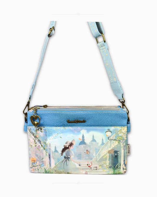 Практична чанта през рамо Sweet Candy - Синьо пътешествие