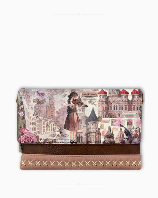 Чанта през рамо с капак и цип Sweet Candy – Пудрена серенада