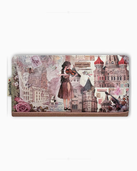 Голямо дамско портмоне с прозорци за снимки Sweet Candy – Пудрена серенада