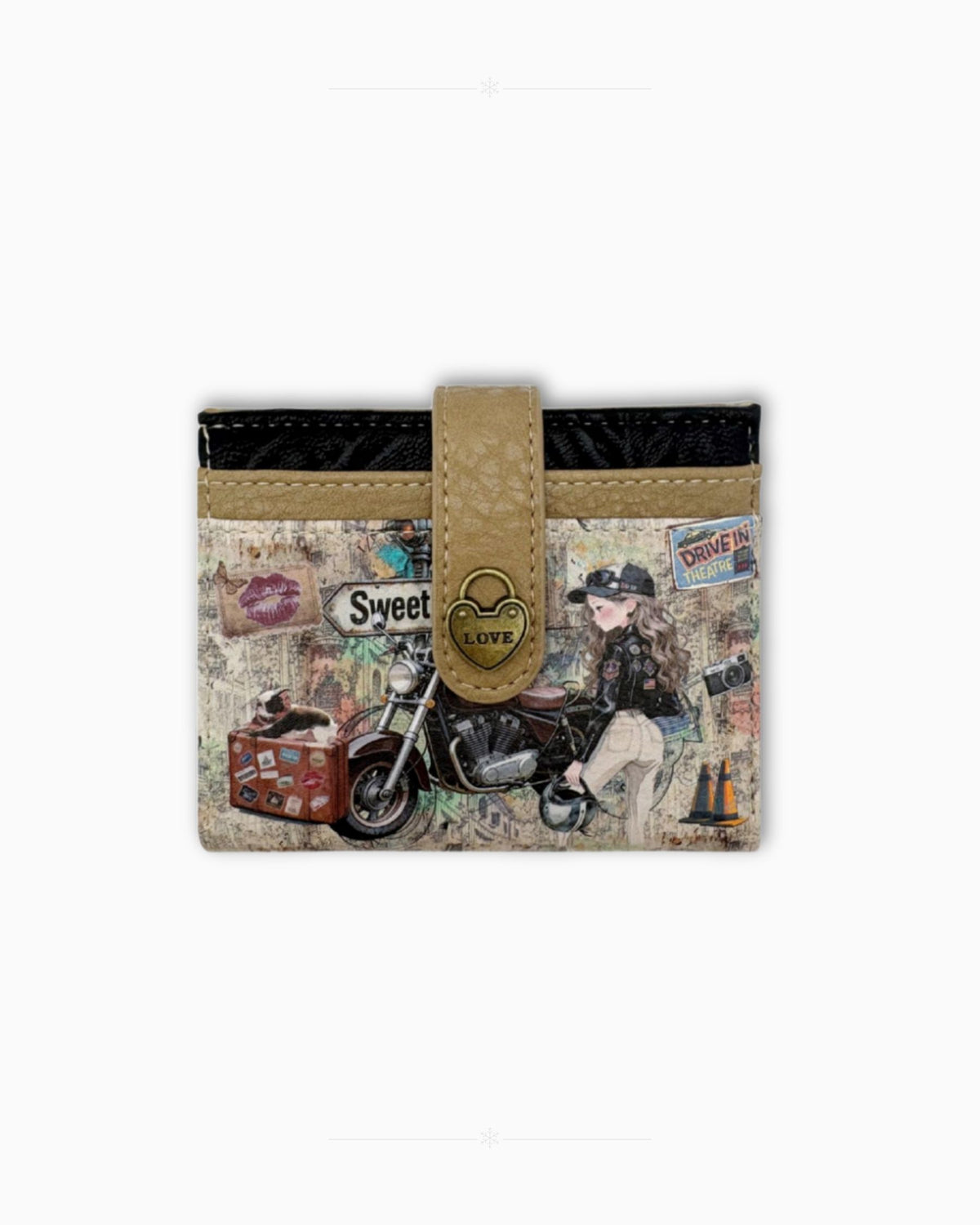 Мини портмоне с джоб за монети Sweet Candy – Черно приключение