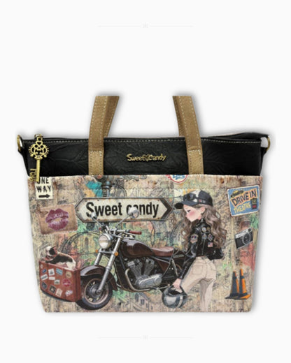 Модерна дамска чанта Sweet Candy – Черно приключение
