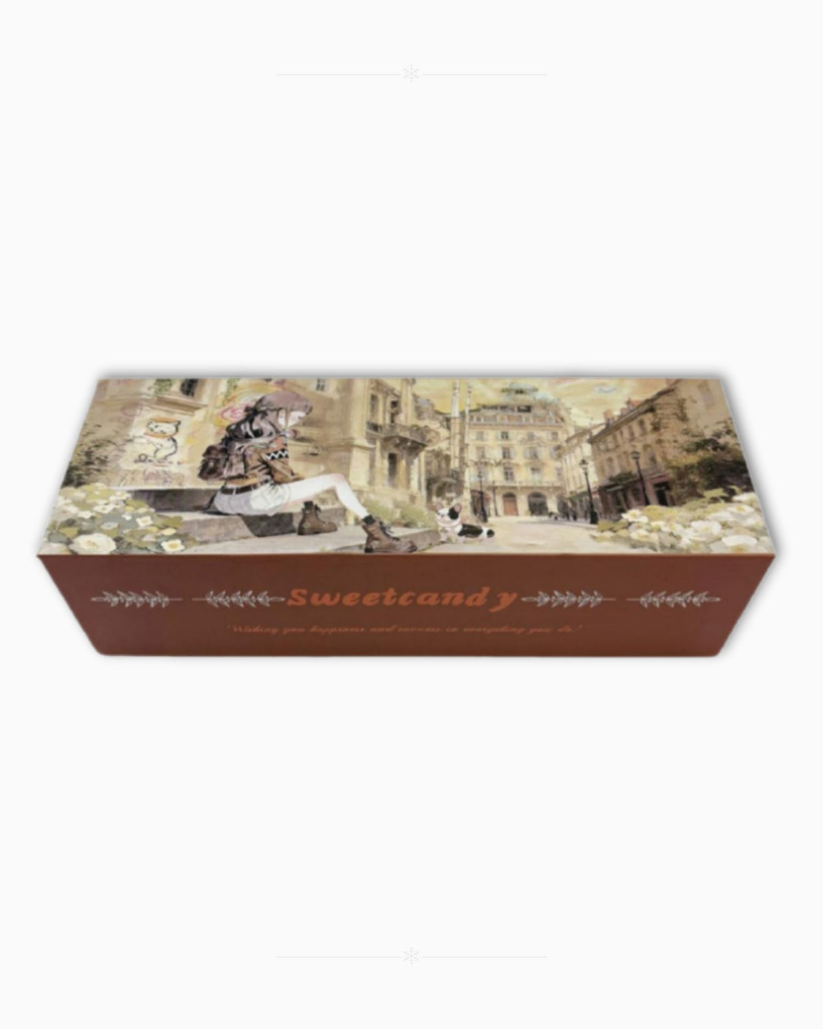 Сгъваем дамски чадър в подаръчна кутия Sweet Candy – Карамелена разходка