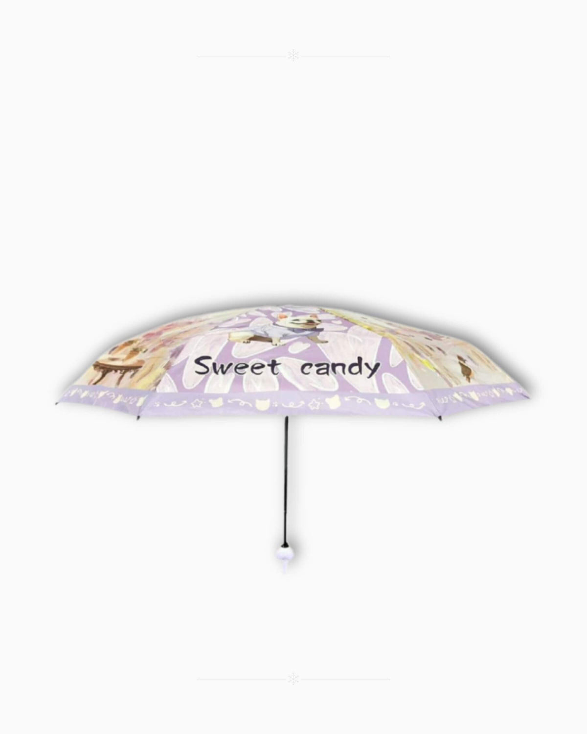 Сгъваем чадър Sweet Candy Лавандулова мечта – изглед отстрани в отворено положени